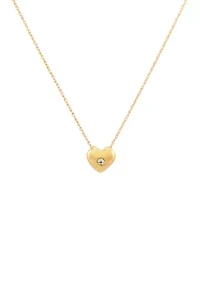  1/10 ct. t.w. Diamond Heart Pendant Necklace in 10K Yellow Gold 