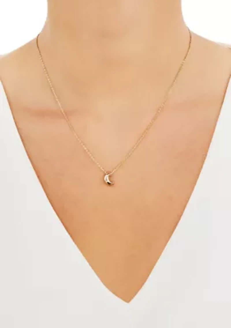 1/10 ct. t.w. Diamond Moon Pendant Necklace in 10K Yellow Gold