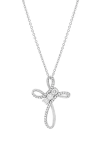 3/8 ct. t.w. Diamond Pendant with 18" Cable Chain in 10K White Gold