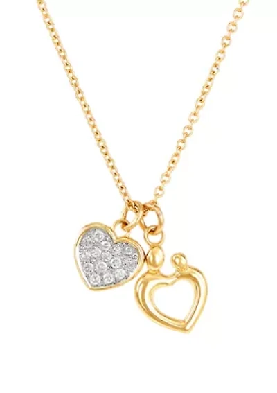 1/10 ct. t.w. Diamond Heart Pendant in 10K Yellow Gold