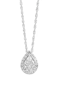 3/8 ct. t.w. Lab Grown Diamond Pendant Necklace with 18" Rope Chain in Sterling Silver