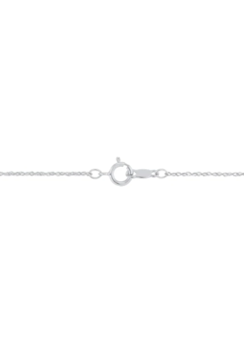 Diamond Accent Multi Circle Pendant with 18" Rope Chian in Sterling Silver