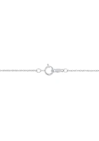 Diamond Accent Multi Circle Pendant with 18" Rope Chian in Sterling Silver