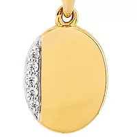 1/10 ct. t.w. Diamond Oval Pendant Necklace in 10K Yellow Gold 
