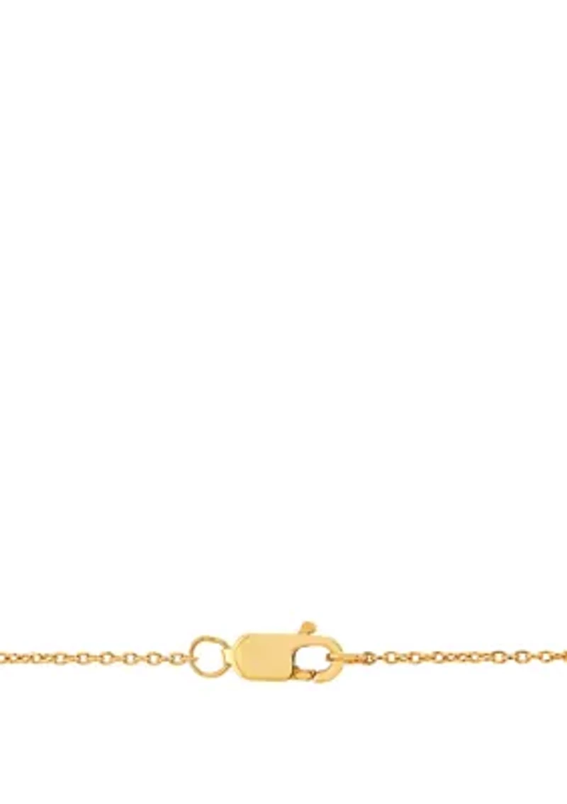 1/10 ct. t.w. Diamond Oval Pendant Necklace in 10K Yellow Gold