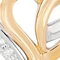 1/10 ct. t.w. Diamond Heart Pendant with 18" Rope Chain in Sterling Silver and 10K Yellow Gold