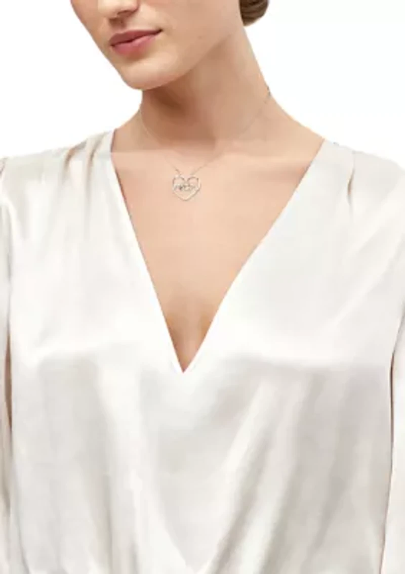 1/10 ct. t.w. Diamond Mom Pendant with 18" Cable Chain in Sterling Silver and 10K Yellow Gold