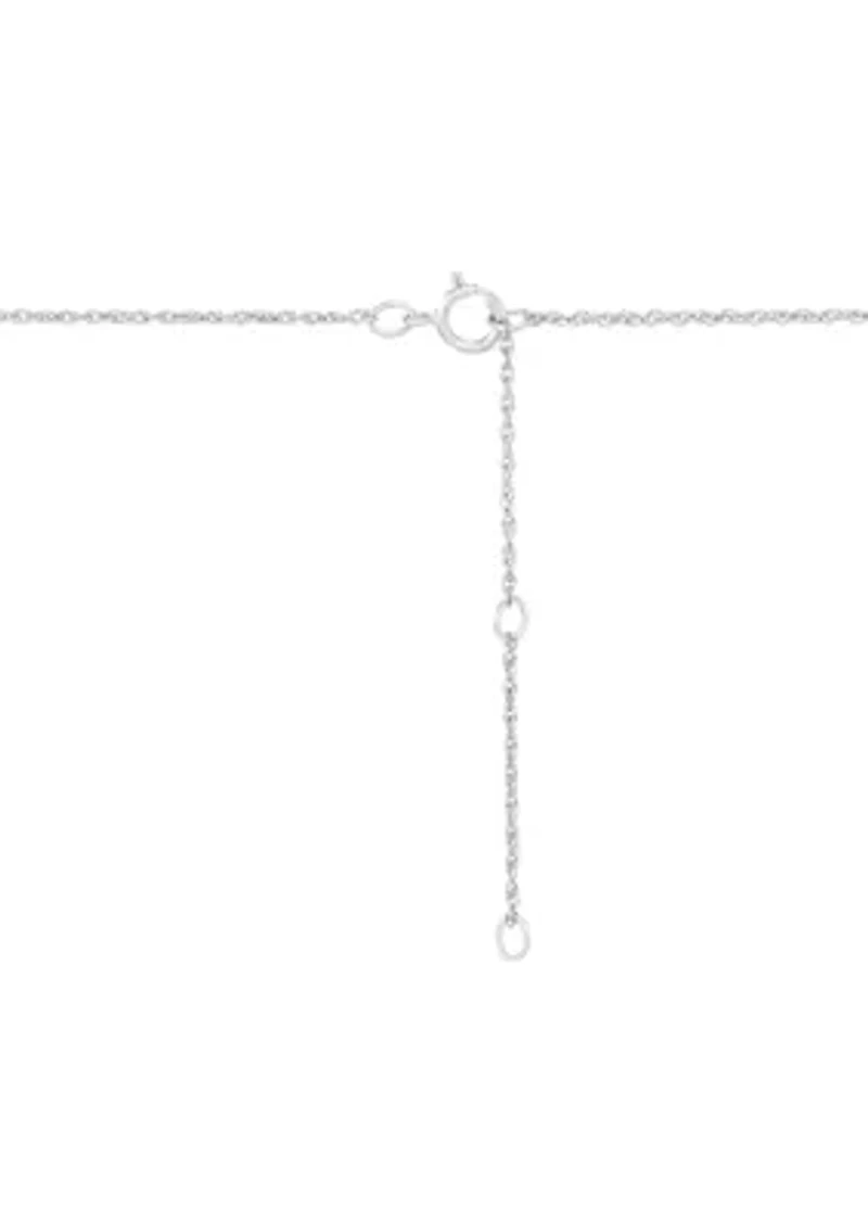 1/10 ct. t.w. Diamond Mom and Heart Pendant with 18" Rope Chain in Sterling Silver
