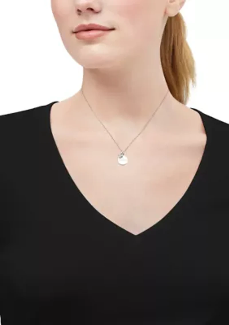 1/10 ct. t.w. Diamond Mom and Heart Pendant with 18" Rope Chain in Sterling Silver