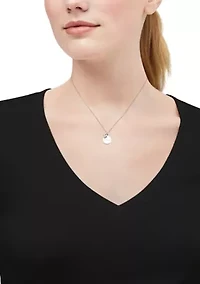 1/10 ct. t.w. Diamond Mom and Heart Pendant with 18" Rope Chain in Sterling Silver