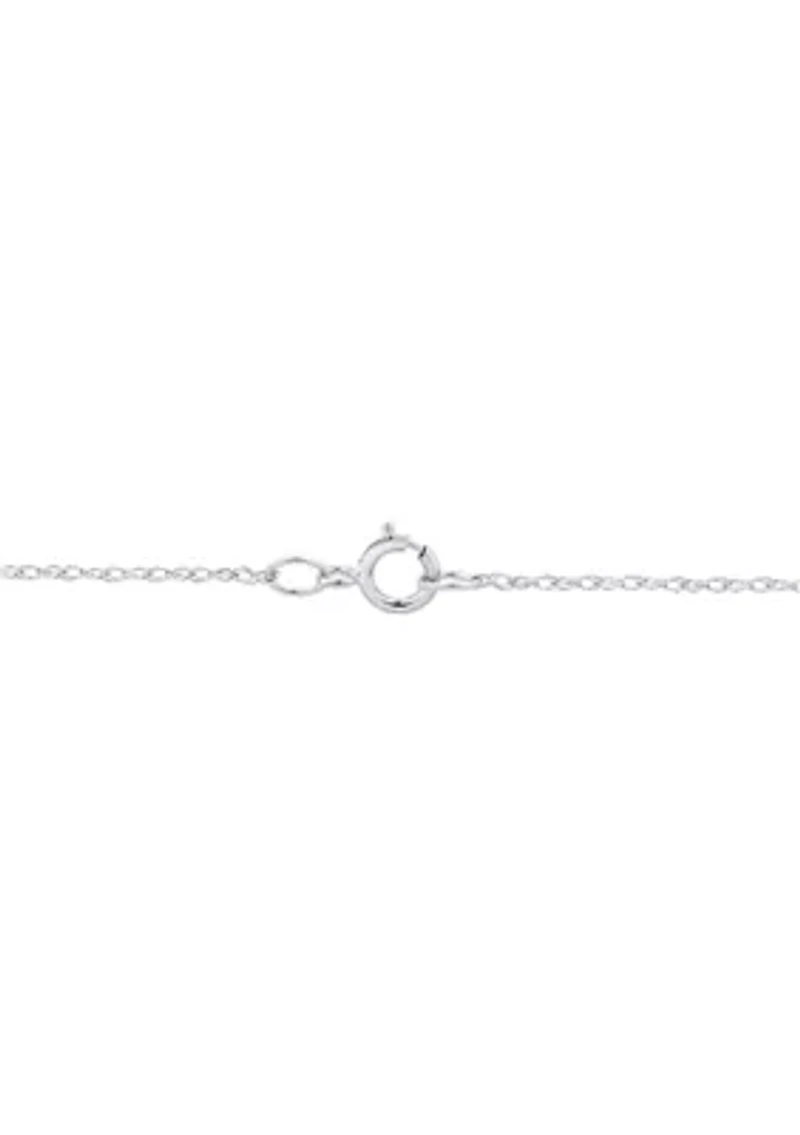 1/8 ct. t.w. Diamond Heart and Love Pendant with 18" Rope Chain Sterling Silver