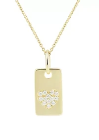 1/10 ct. t.w. Diamond Heart Necklace in 10K Yellow Gold with 17" Cable Chain
