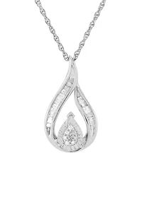 1/4 ct. t.w. Diamond Necklace in Sterling Silver with 18" Cable Chain