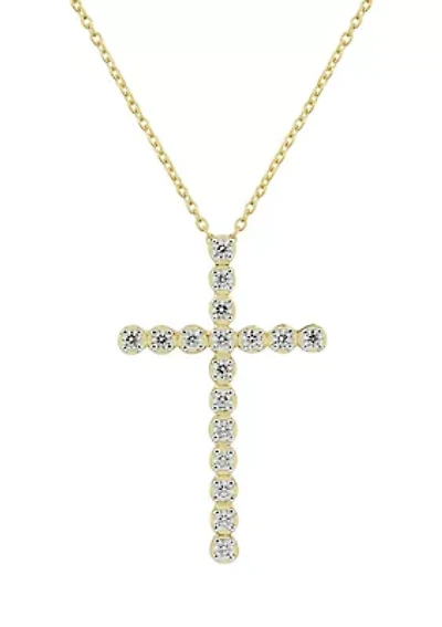 1/4 ct. t.w. Diamond Pendant with 18 Inch Rope Chain in 10K Yellow Gold