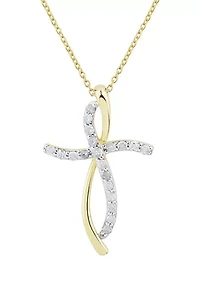 1/4 ct. t.w. Diamond Pendant with 18 Inch Rope Chain in 10K Yellow Gold