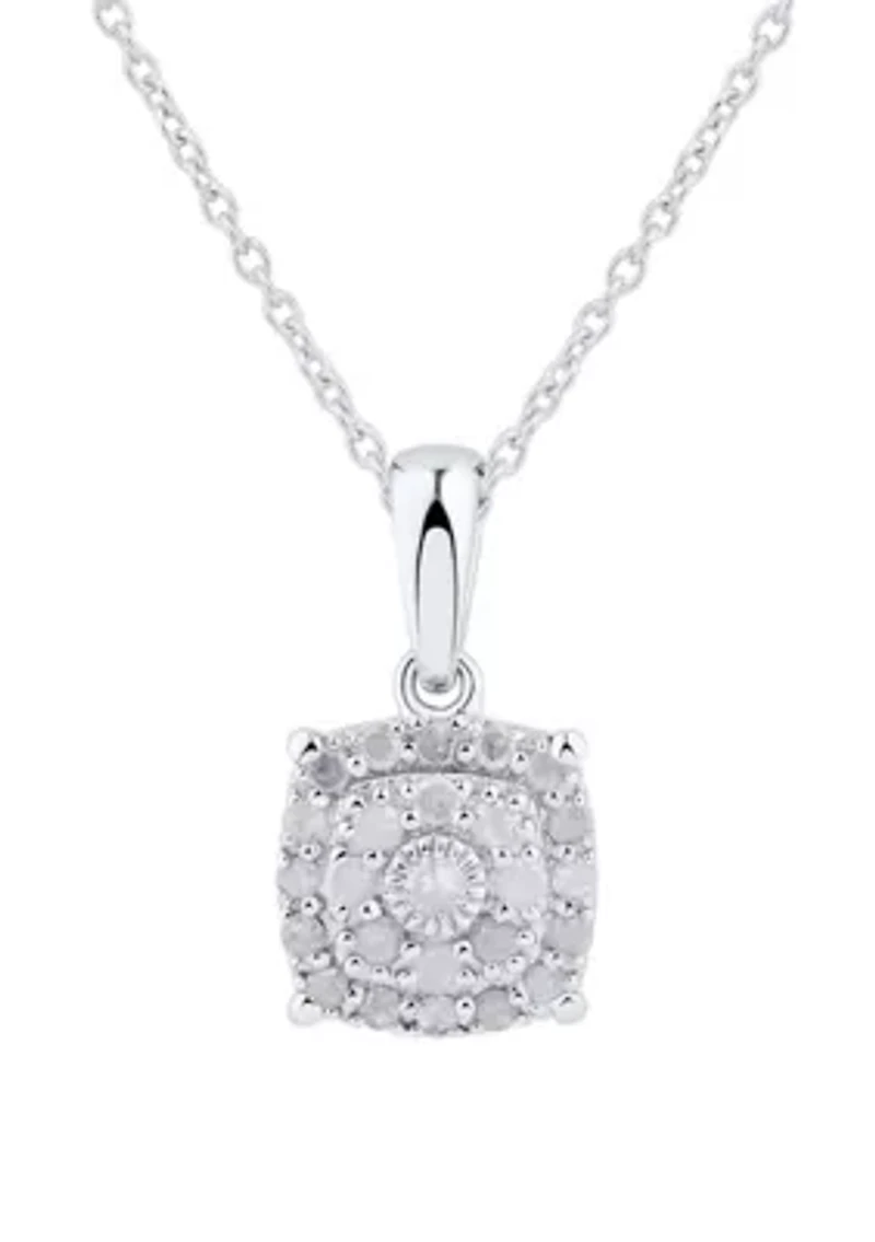 1/4 ct. t.w. Diamond Necklace in Sterling Silver with 18" Cable Chain
