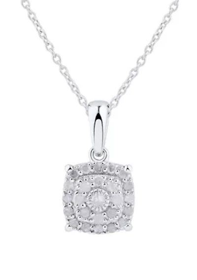 1/4 ct. t.w. Diamond Necklace in Sterling Silver with 18" Cable Chain
