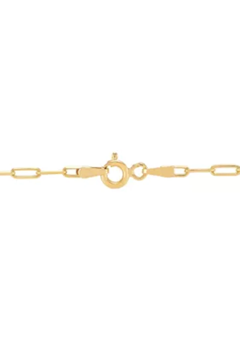 1/10 ct. t.w. Circle Pendant Necklace with 20" Paperclip Chain in Gold over Sterling Silver