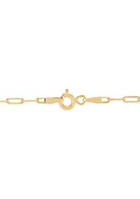 1/10 ct. t.w. Circle Pendant Necklace with 20" Paperclip Chain in Gold over Sterling Silver