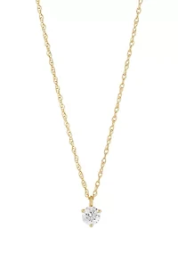 1/4 ct. t.w. Diamond Solitaire Necklace in 14K Yellow Gold with 18" Rope Chain