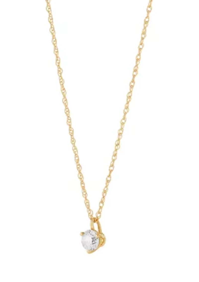 1/4 ct. t.w. Diamond Solitaire Necklace in 14K Yellow Gold with 18" Rope Chain