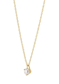 1/4 ct. t.w. Diamond Solitaire Necklace in 14K Yellow Gold with 18" Rope Chain