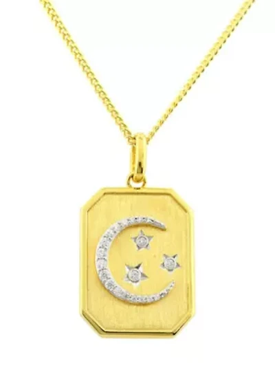 1/10 ct. t.w. Diamond Necklace with 18" Curb Chain in Sterling Silver