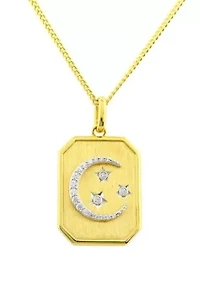 1/10 ct. t.w. Diamond Necklace with 18" Curb Chain in Sterling Silver