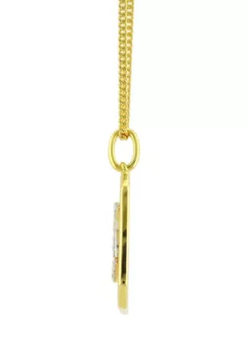 1/10 ct. t.w. Diamond Necklace with 18" Curb Chain in Sterling Silver