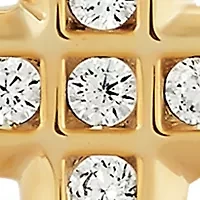 1/4 ct. t.w. Lab Created Diamond Gents Cross Pendant Necklace with 18" Curb Chain in 10K Yellow Gold