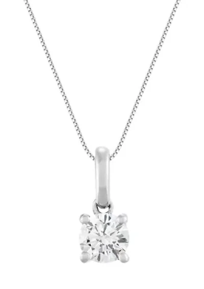  1/2 ct. t.w. Lab Grown Diamond Pendant with 18" Box Chain in 14K Yellow Gold