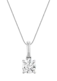  1/2 ct. t.w. Lab Grown Diamond Pendant with 18" Box Chain in 14K Yellow Gold