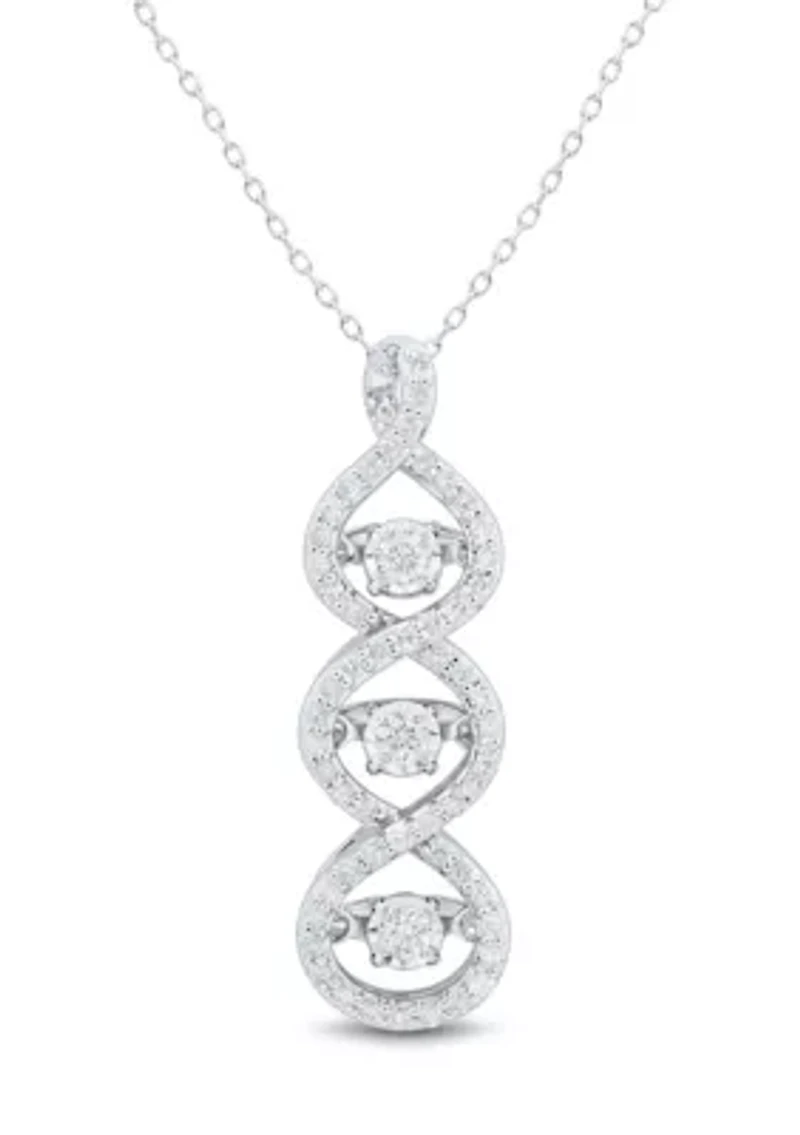 1/3 ct. t.w. Diamond Pendant with 18" Cable Chain in 10K White Gold