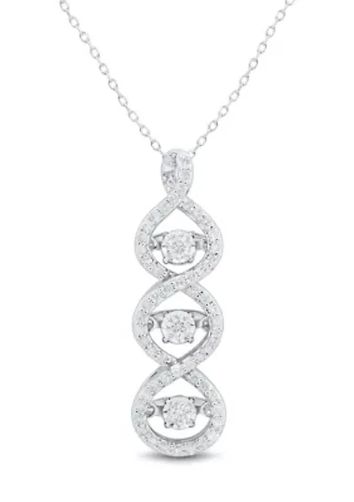 1/3 ct. t.w. Diamond Pendant with 18" Cable Chain in 10K White Gold