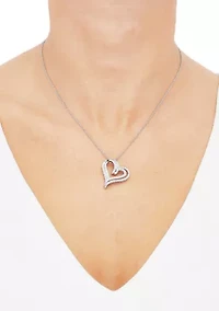 Lab Grown 1 ct. t.w. Diamond Heart Pendant Necklace with 18" Rope Chain in Sterling Silver