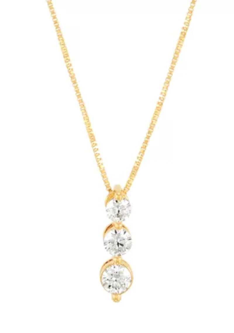 1/3 ct. t.tw. Lab Grown Diamond Pendant with 18" Box Chain in 10K Yellow Gold