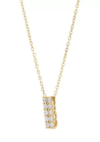 1/2 ct. t.w. Lab Grown Diamond Pendant with 18" Box Chain in 10K Yellow Gold