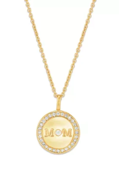Pendant with 18" Cable Chain in Gold over Sterling Silver
