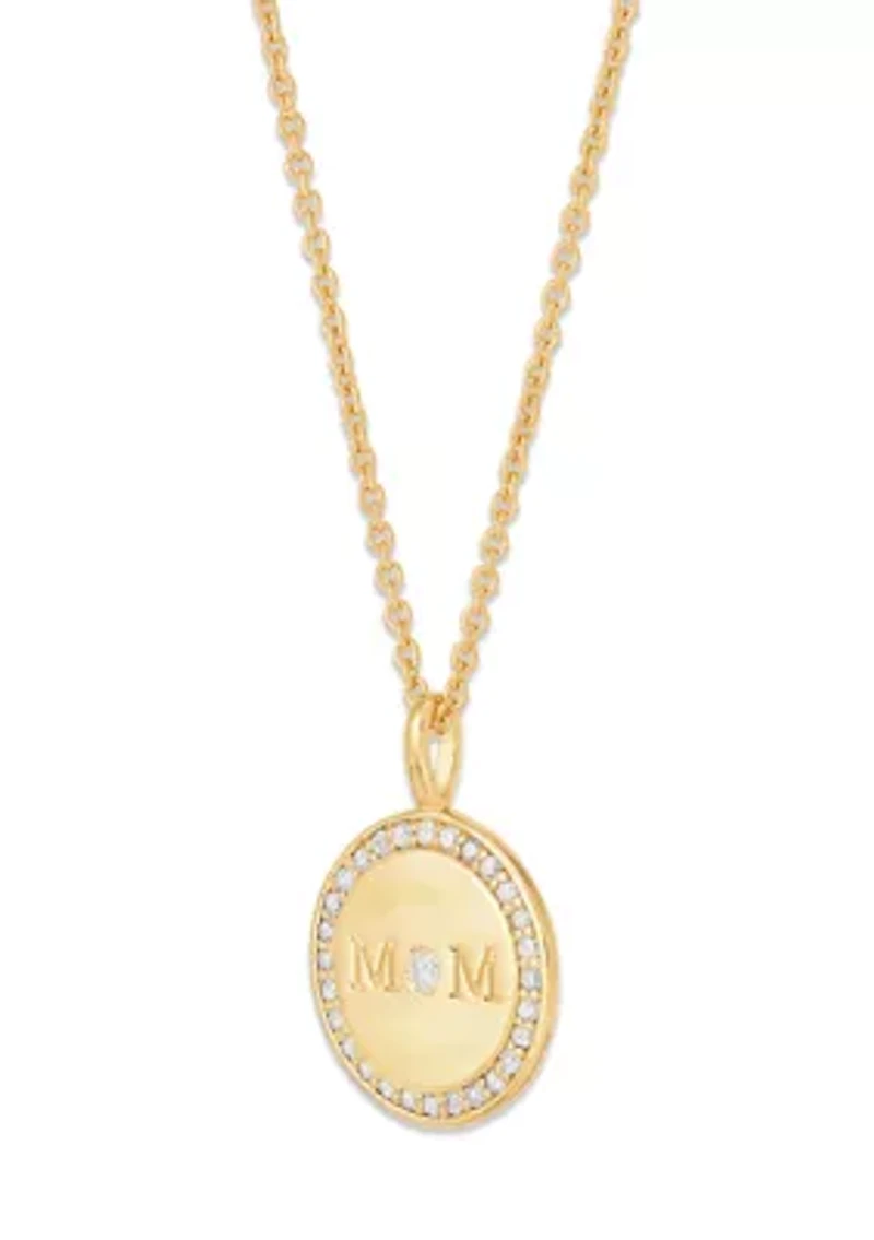 Pendant with 18" Cable Chain in Gold over Sterling Silver