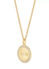 Pendant with 18" Cable Chain in Gold over Sterling Silver