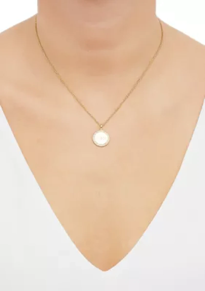Pendant with 18" Cable Chain in Gold over Sterling Silver