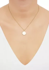 Pendant with 18" Cable Chain in Gold over Sterling Silver
