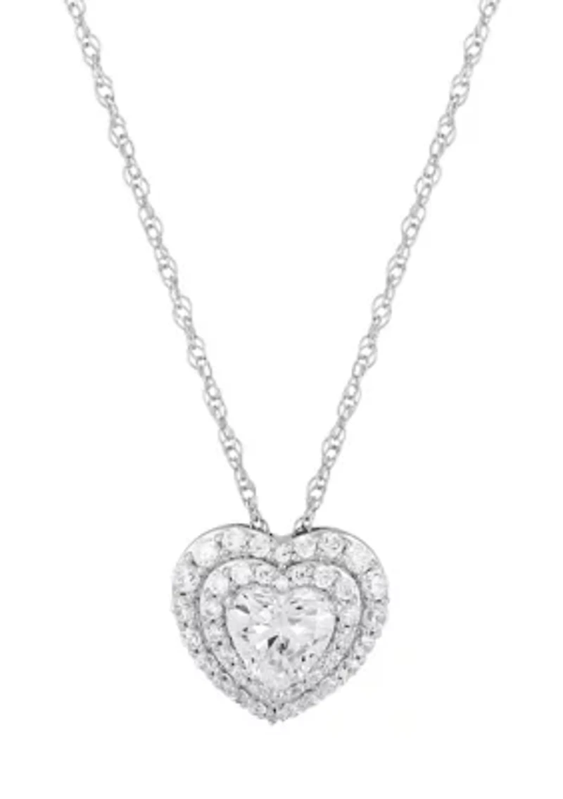 1.5 ct. t.w. Lab Grown Diamond Pendant with 18" Singapore Chain in 10K White Gold