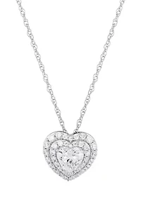 1.5 ct. t.w. Lab Grown Diamond Pendant with 18" Singapore Chain in 10K White Gold