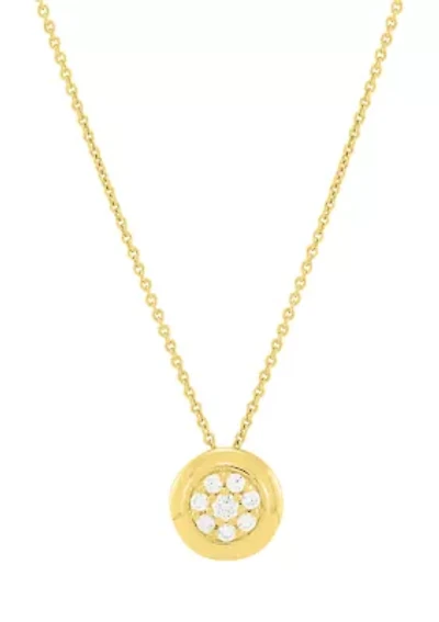 1/4 ct. t.w. Lab-Grown Diamond Pendant Necklace with 18" Cable Chain Gold Over Sterling Silver