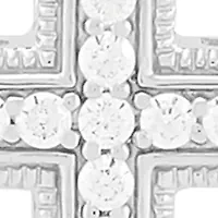 1/4 ct. t.w. Lab Grown Diamond Cross Pendant Necklace with 18" Cable Chain in Sterling Silver   
