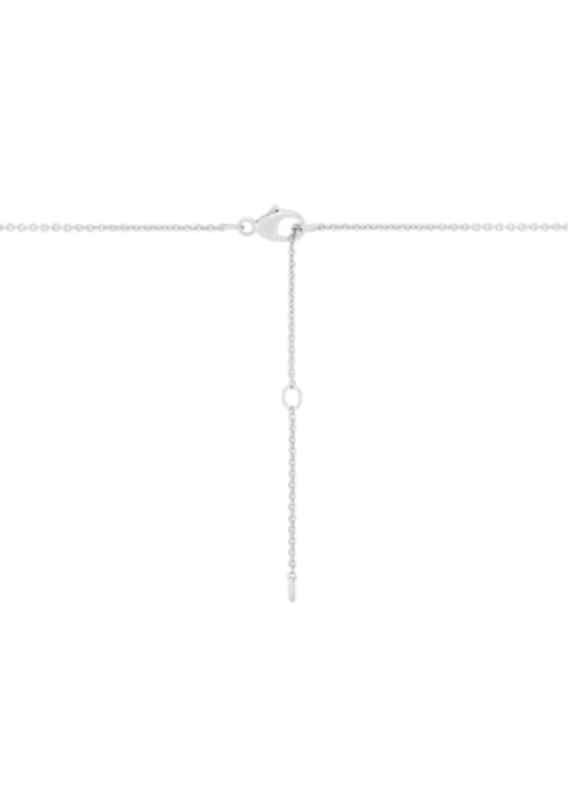 1/4 ct. t.w. Lab Grown Diamond Cross Pendant Necklace with 18" Cable Chain in Sterling Silver   