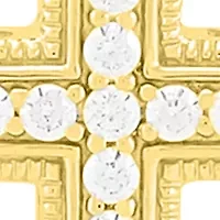 1/4 ct. t.w. Lab Grown Diamond Cross Pendant with 18'' Cable Chain in Gold over Sterling Silver