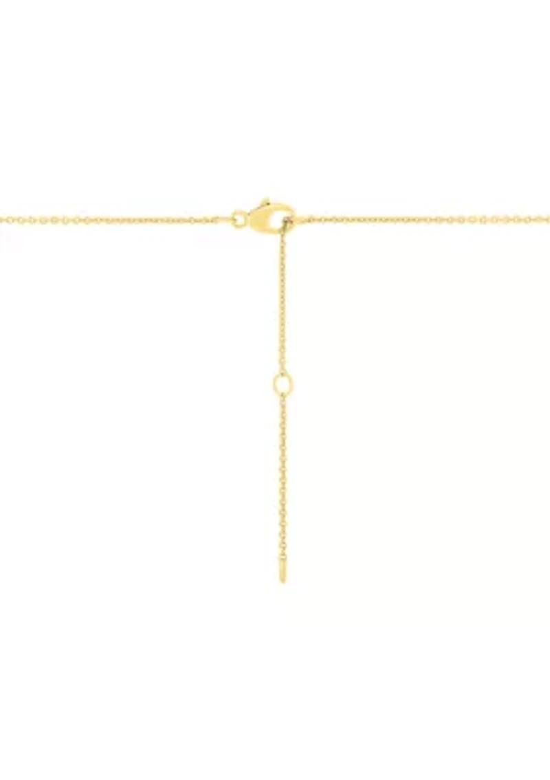 1/4 ct. t.w. Lab Grown Diamond Cross Pendant with 18'' Cable Chain in Gold over Sterling Silver