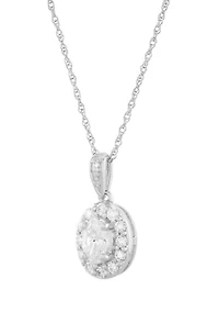 1/2 ct. t.w. Lab Grown Diamond Pendant with 18" Cable Chain in 10K White Gold